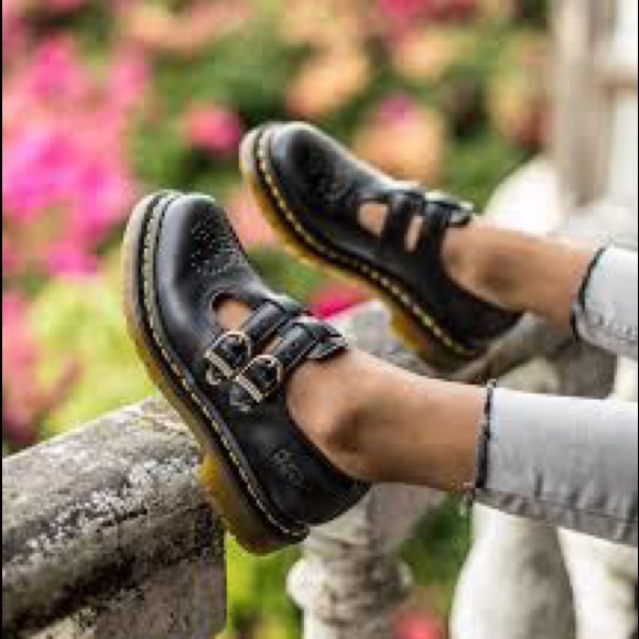 Dr. Martens Shoes - Dr Martens Double Buckle Mary Jane Brown Leather